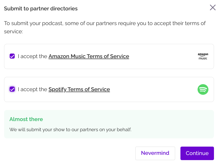 Submitting a podcast to Amazon and Spotify through RSS.com