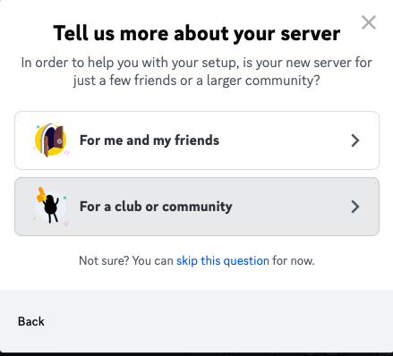 Setting up a community server on Discord