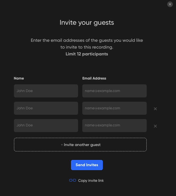 Inviting guests on Zencastr