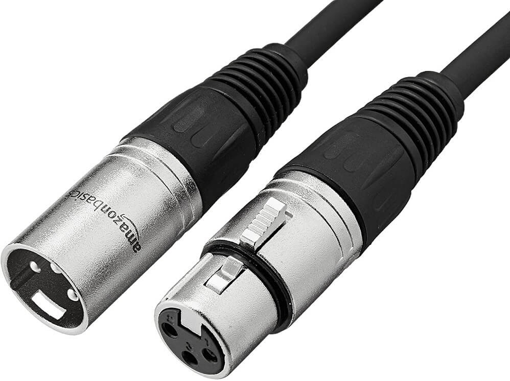 Three pin XLR connector cable for XLR microphones