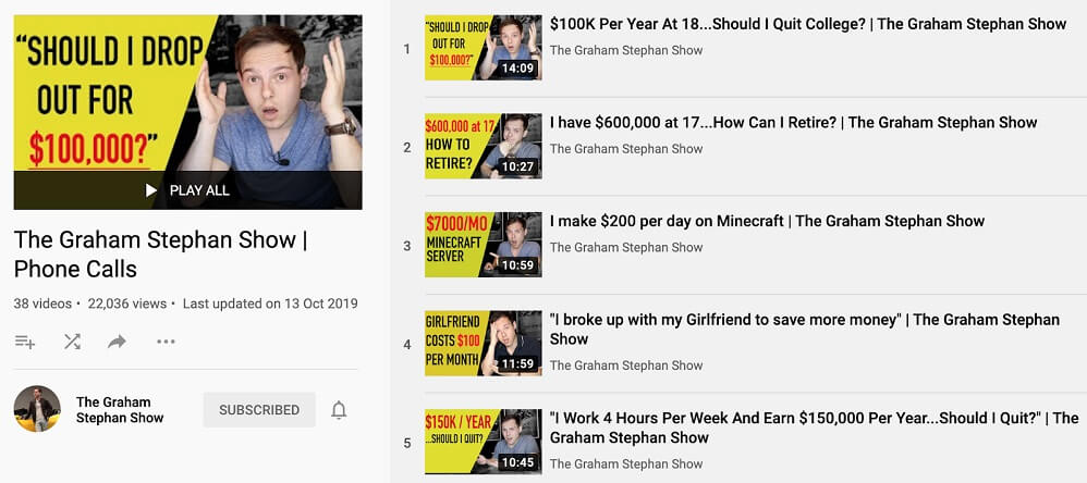 graham stephan show youtube overview