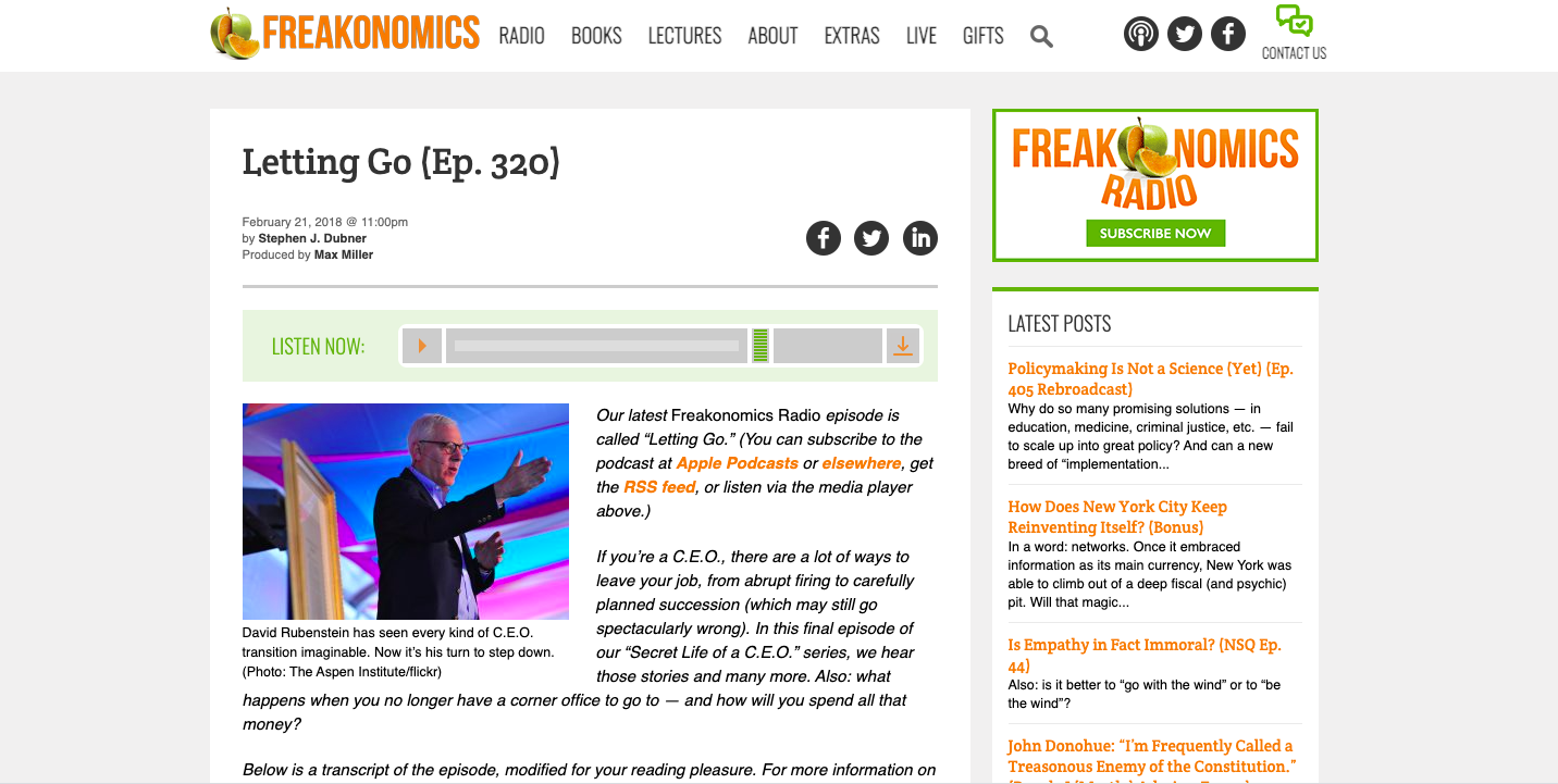 Freakonomics podcast transcript example
