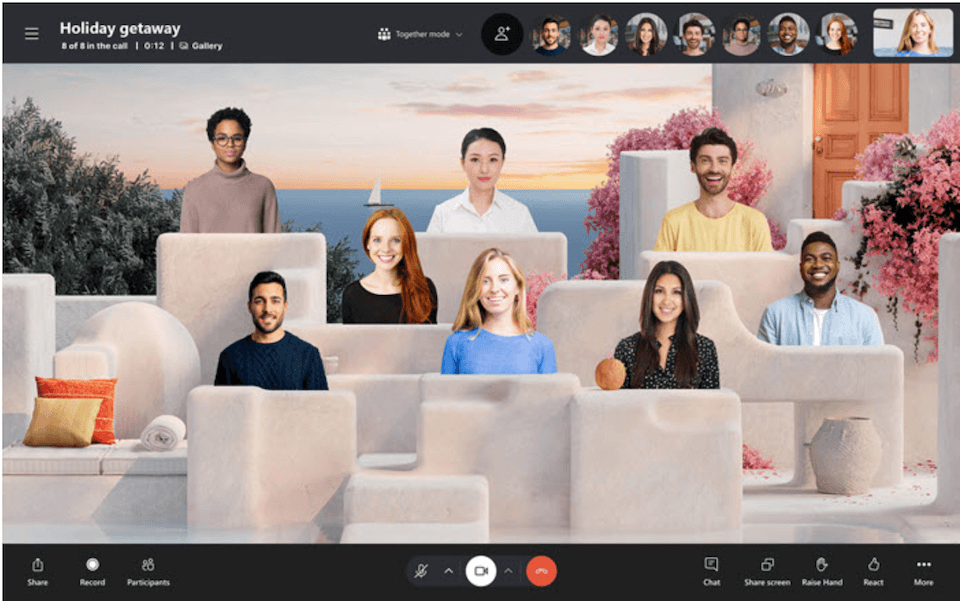 Skype recording in a virtual meeting room