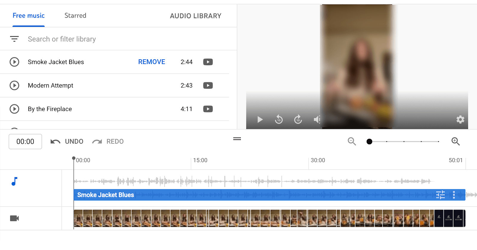 Adding audio while editng a YouTube video.