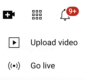 Go Live button on YouTube