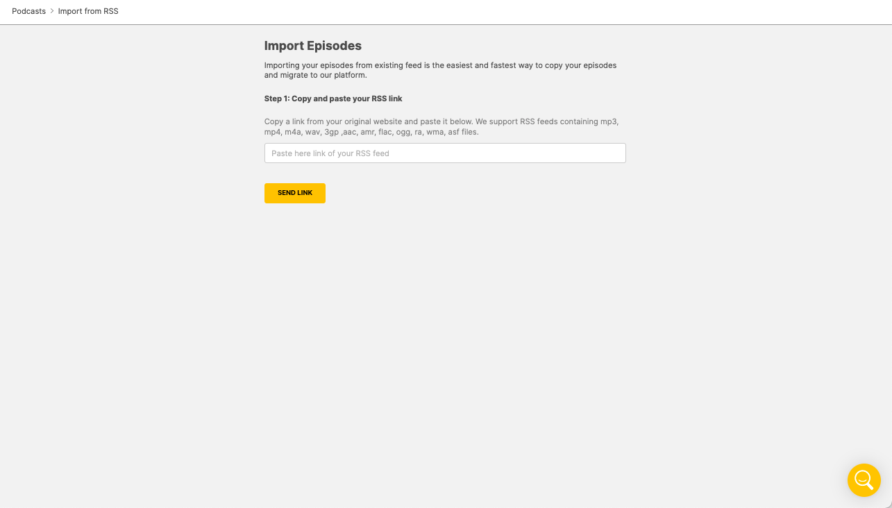 Importing a podcast to Spreaker using the RSS importer