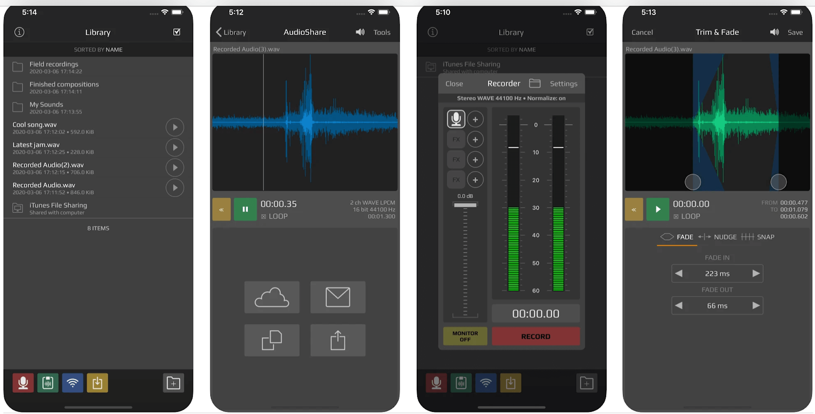 AudioShare voice recorder app