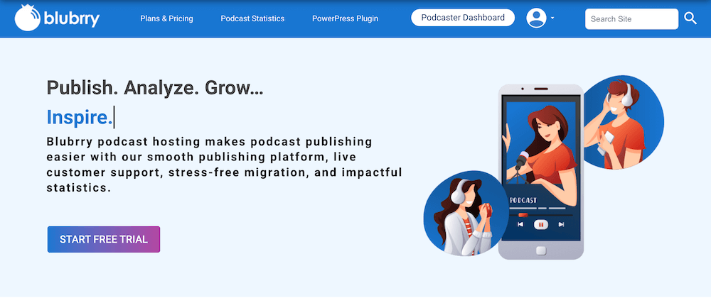 Blubrry, a best podcast hosting site