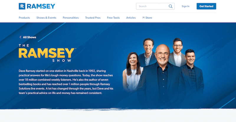 The Ramsey Show podcast website