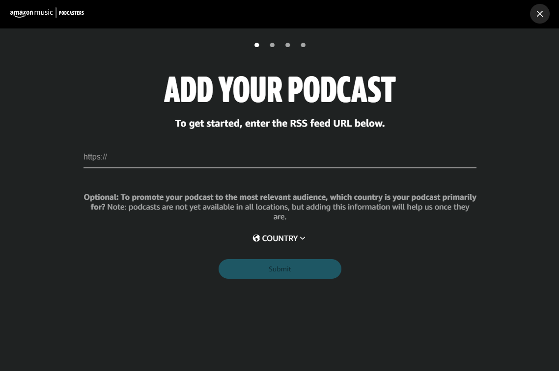 Submitting a podcast to Amazon Music