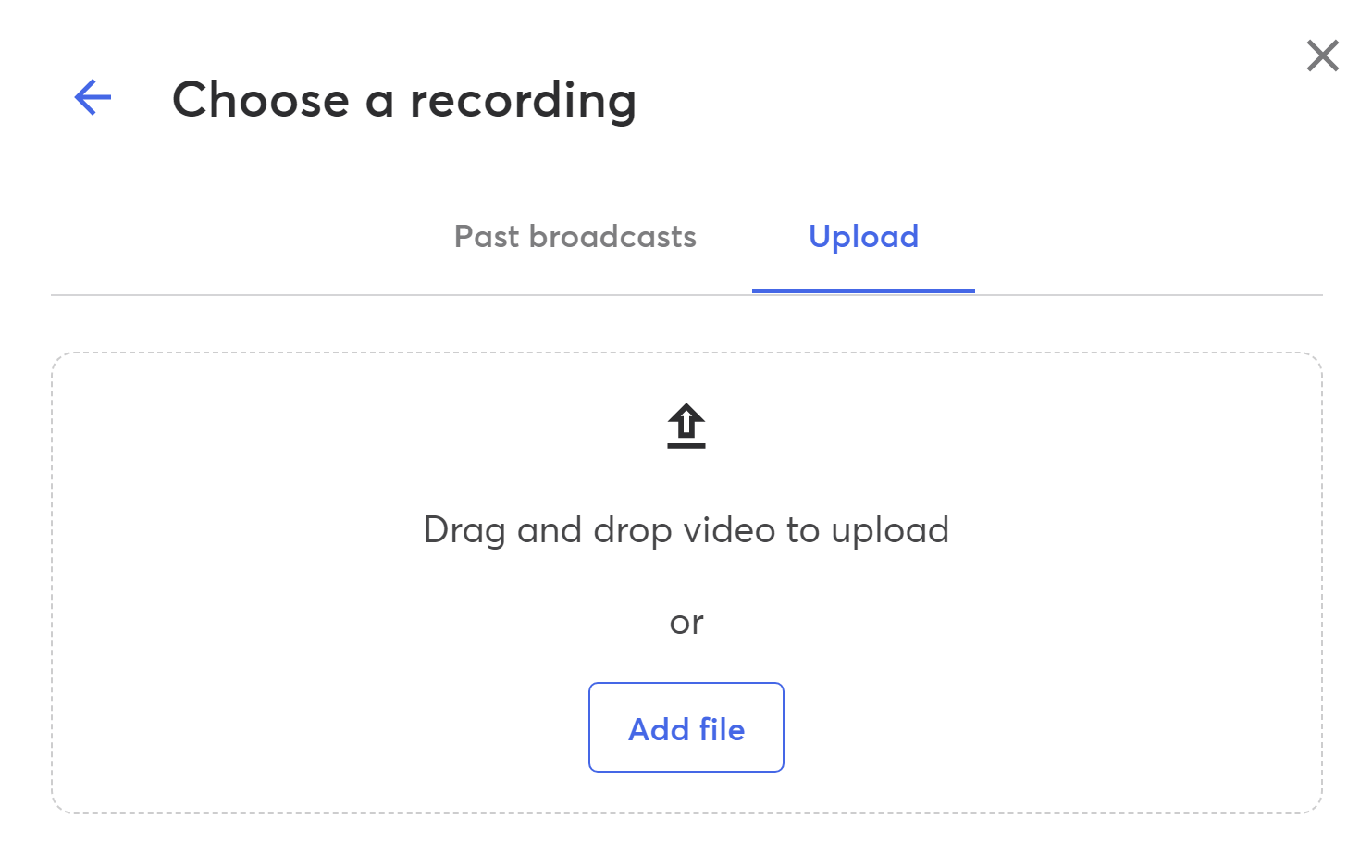 Selecting a pre-recorded video to stream