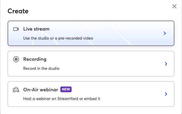 Creating a live stream for pre-recorded video onStreamYard